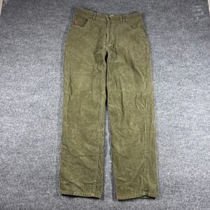 Bugle Boy Jeans 750 Mens 32x30 Green Corduroy Pants Straight Leg Vintage Cotton